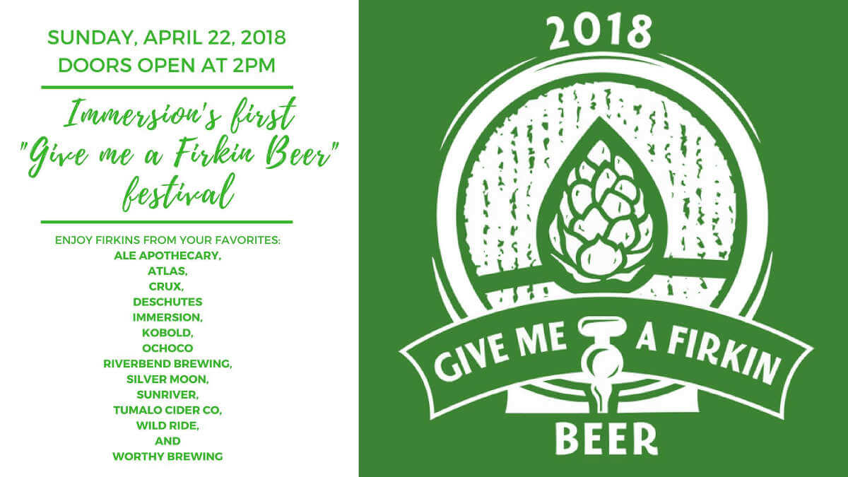 Give Me a Firkin Beer Fest – today at Immersion Brewing
