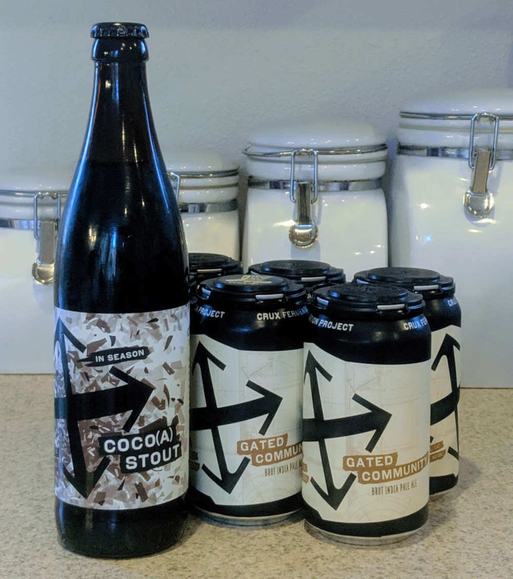 Received: Crux Gated Community Brut IPA and Cocoa Stout