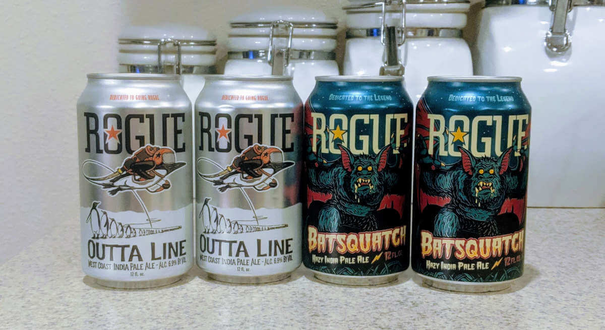 Received: Two Rogue Ales canned IPAs