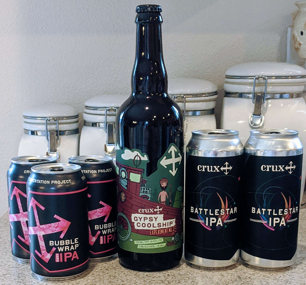 Crux Fermentation Project IPAs in cans: Bubble Wrap and Battlestar