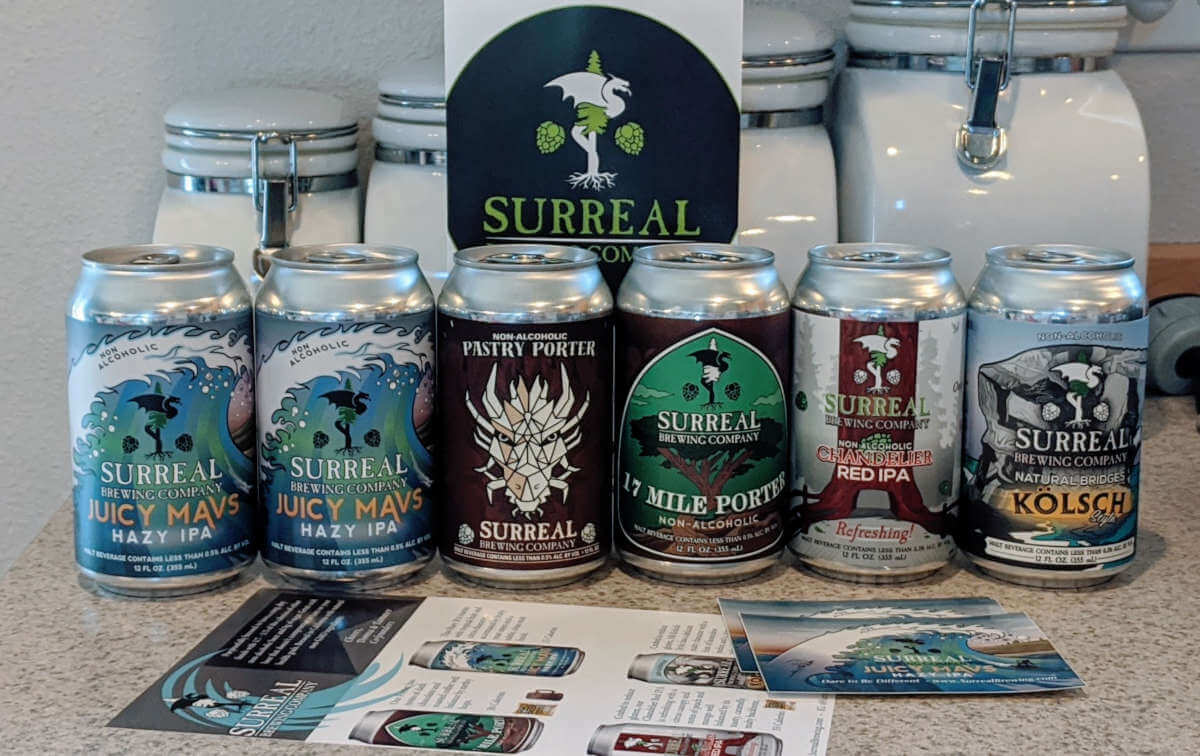 Received: Non-alcoholic beers from Surreal Brewing