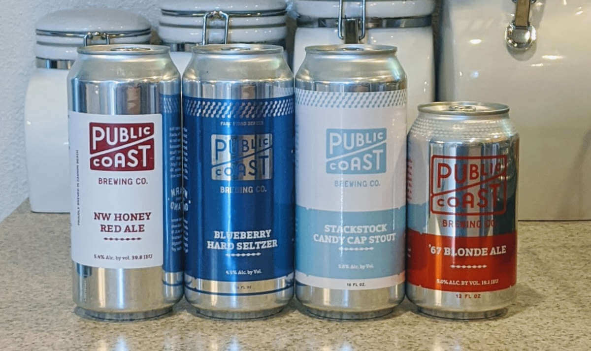 Received: Blueberry Hard Seltzer and other beers from Public Coast Brewing
