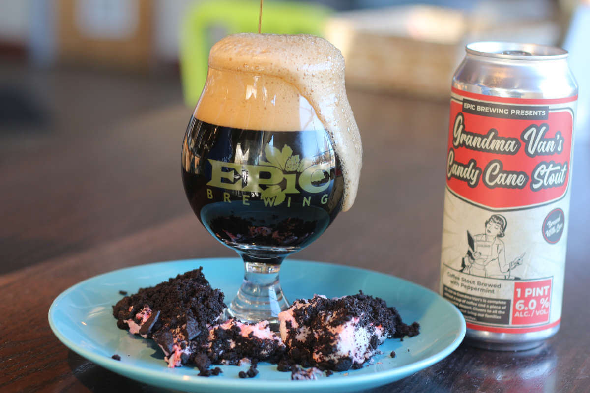 Advent Beer Calendar 2020: Day 13: Epic Brewing Grandma Van’s Candy Cane Stout