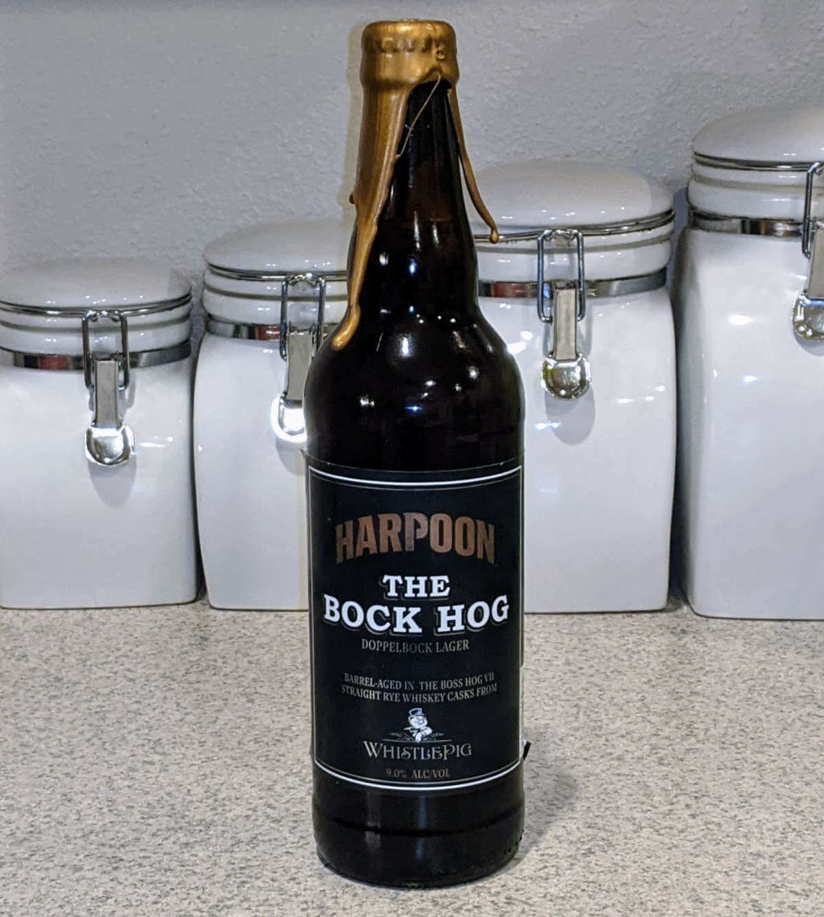 Harpoon Brewery & WhistlePig Rye Whiskey collaborate on The Bock Hog Doppelbock (received)