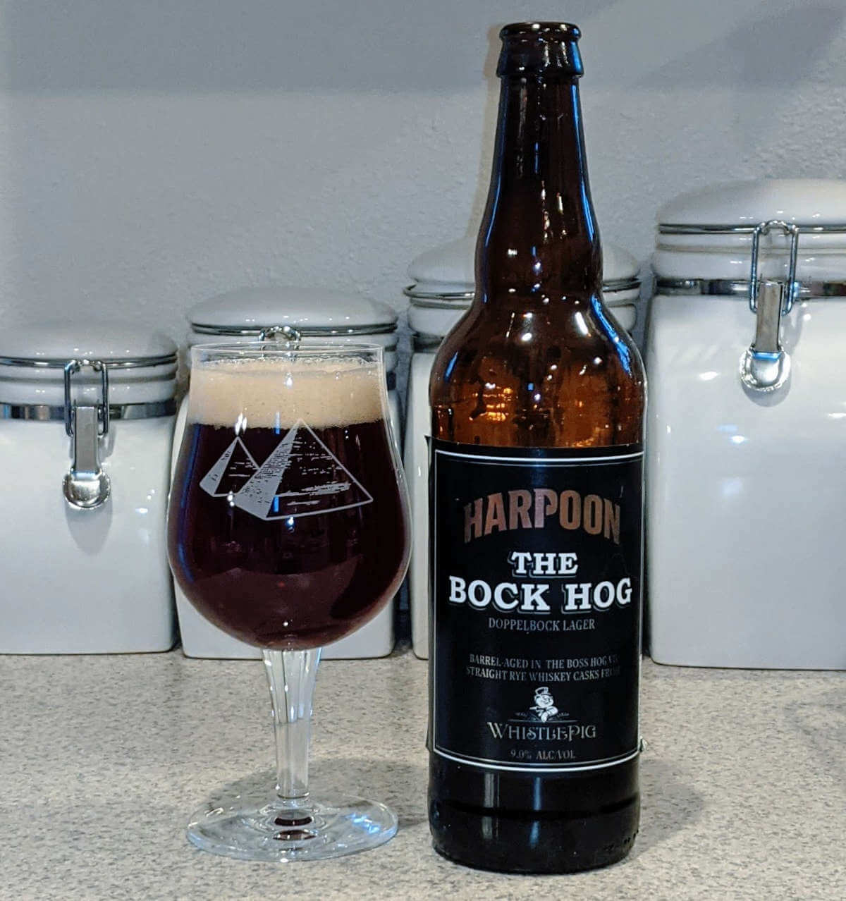Harpoon Brewery’s The Bock Hog, a collaboration with WhistlePig Rye Whiskey (review)