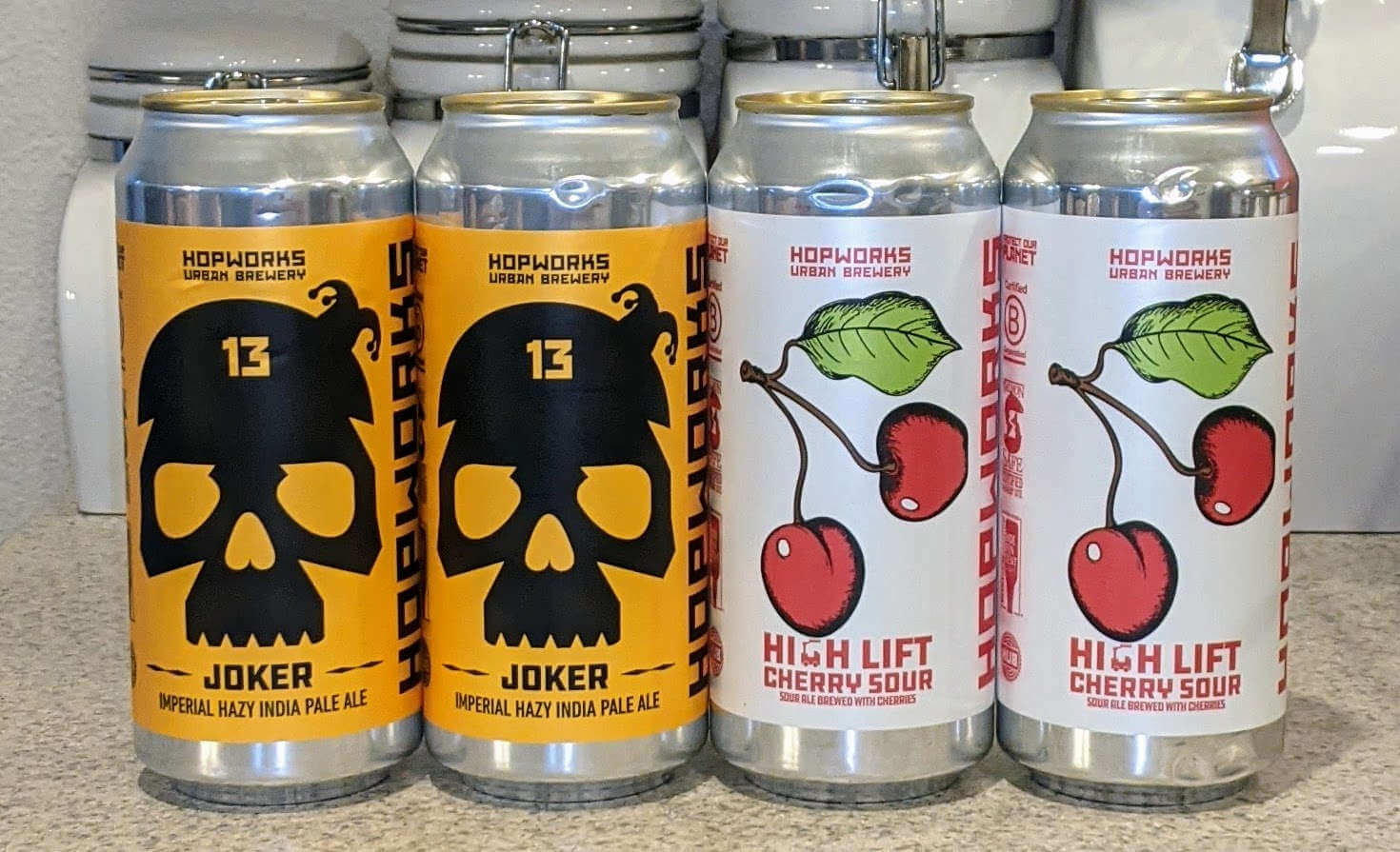 Hopworks Urban Brewery: Joker Imperial Hazy IPA and High Lift Cherry Sour