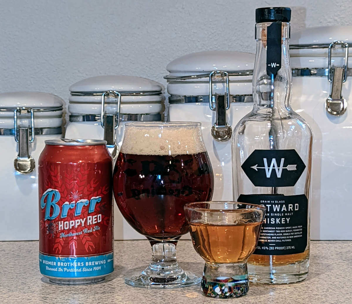 Boilermaker Series: Widmer Brothers Brewing Brrr Hoppy Red + Westward Whiskey