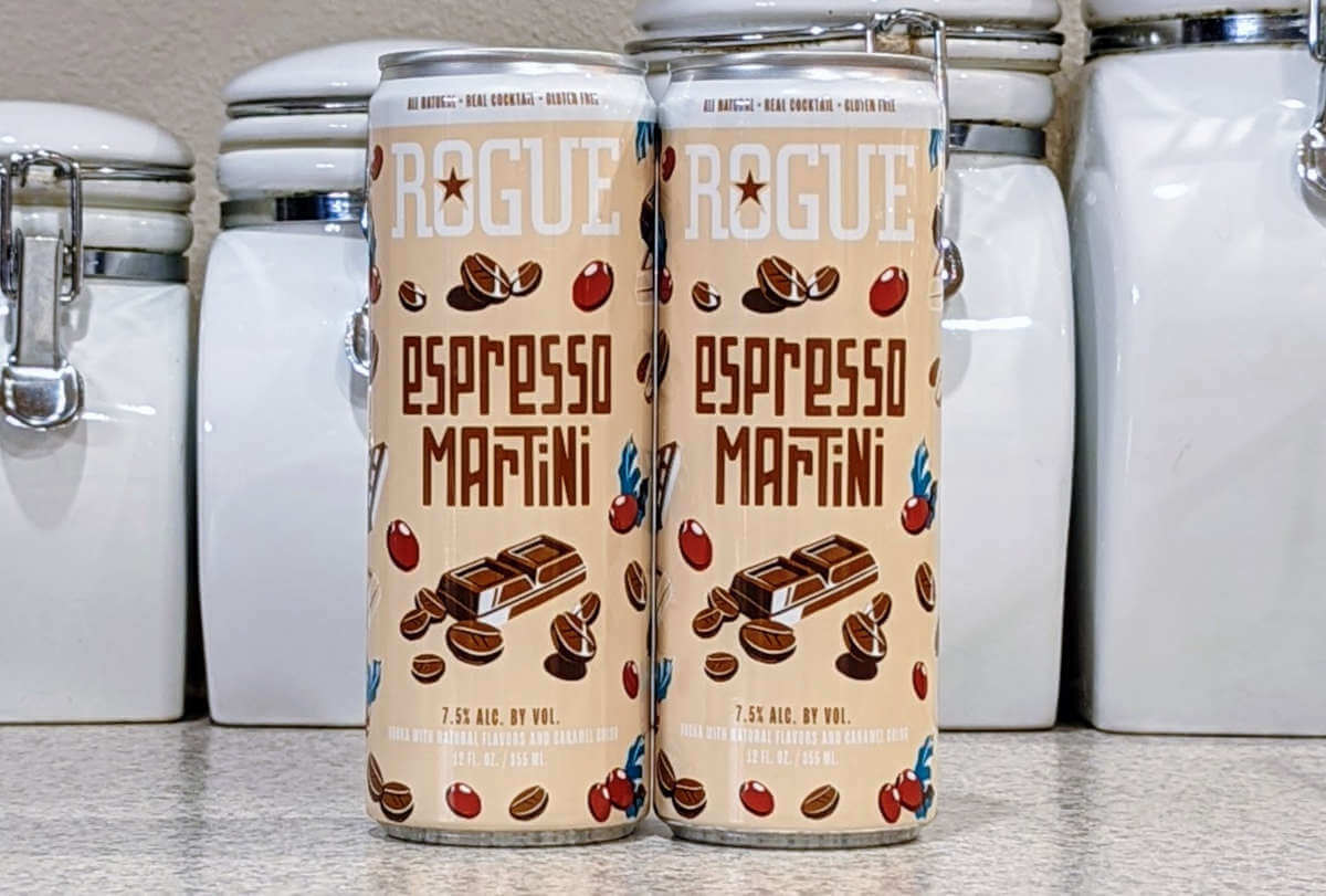 Received: Rogue Espresso Martini Canned Cocktail, in time for Valentine’s Day