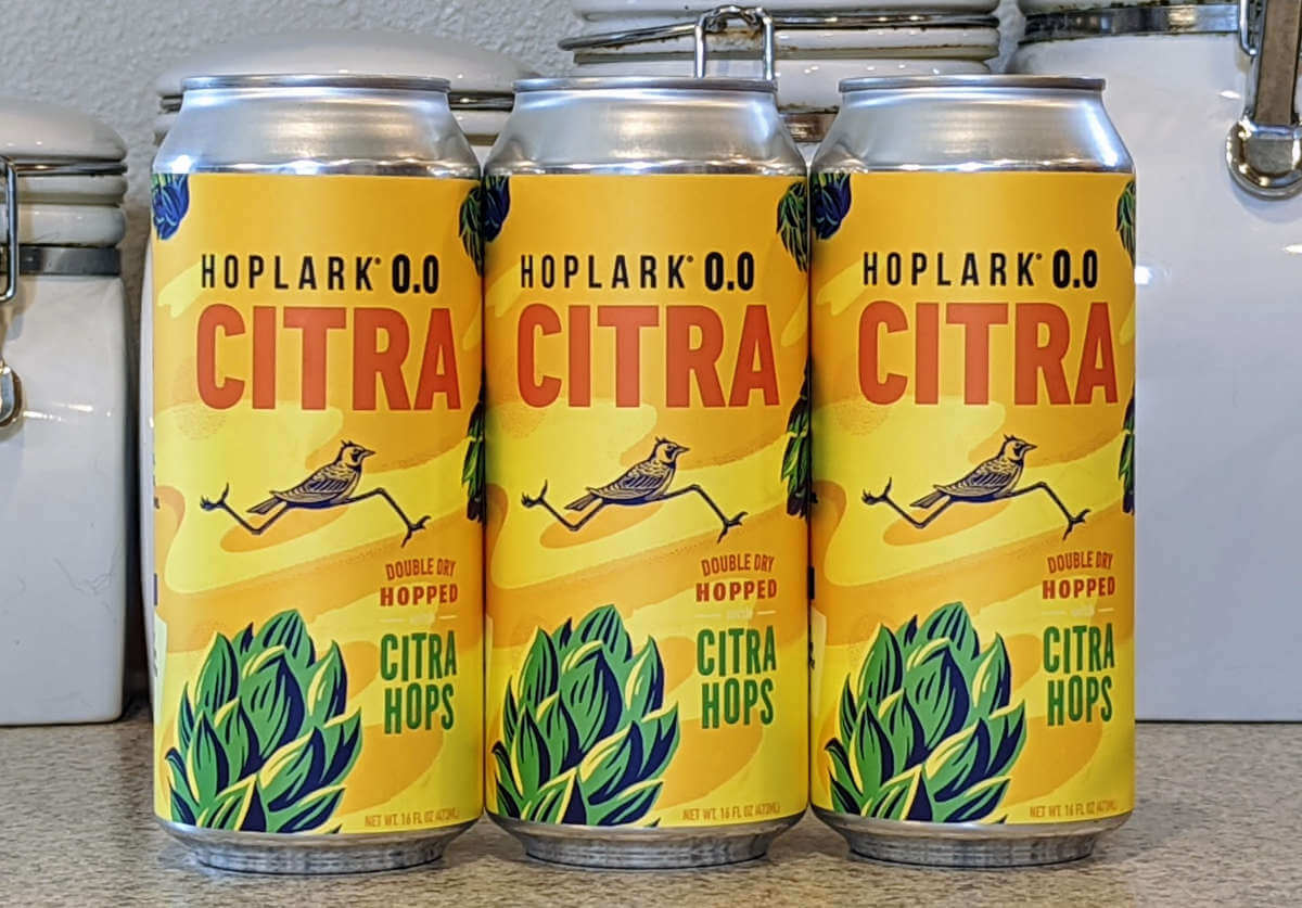 Received: Hoplark 0.0 Citra (non-alcoholic hop water)