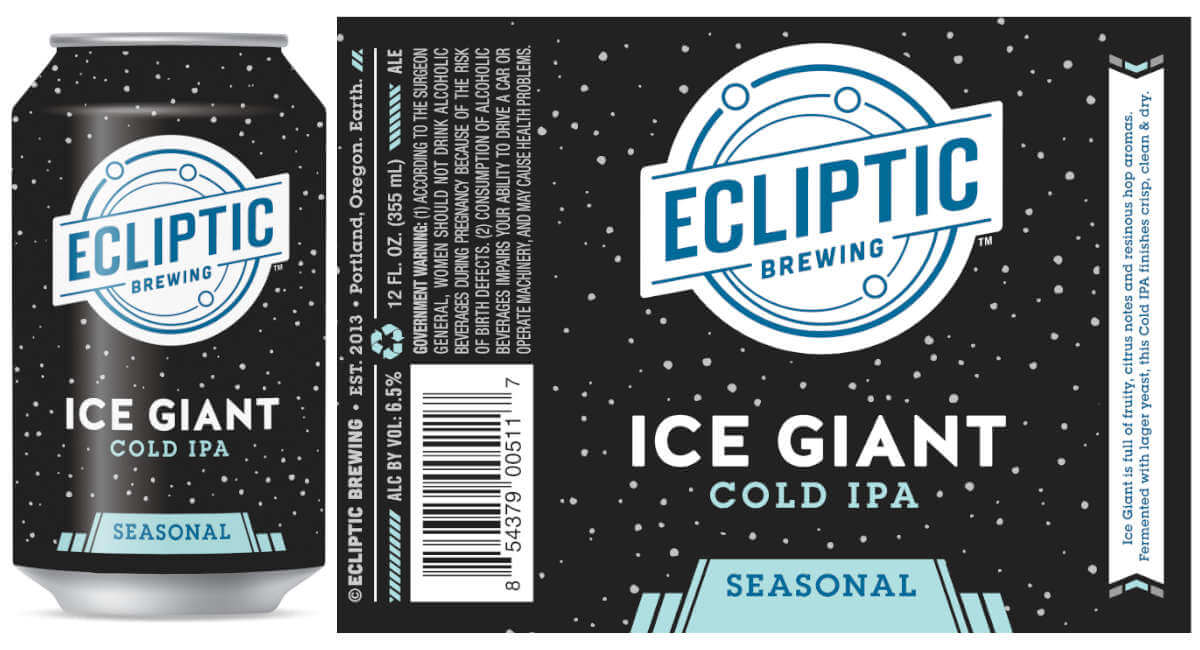 Ecliptic Brewing introduces new seasonal winter ale: Ice Giant Cold IPA