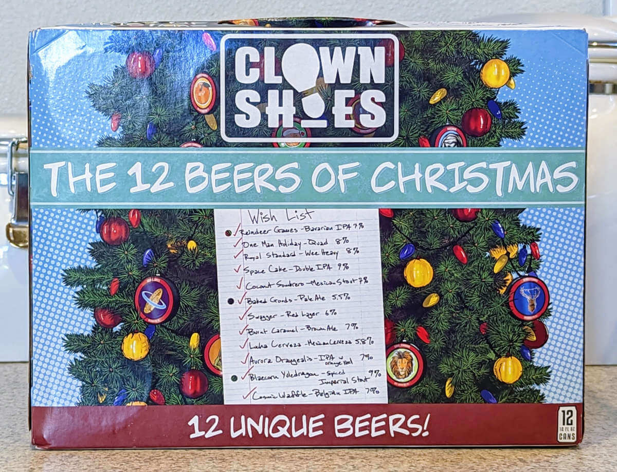 Received: Clown Shoes Beer 12 Beers of Christmas mix pack