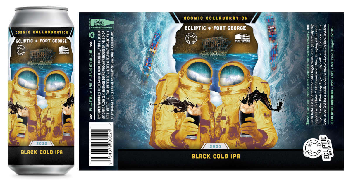 Ecliptic Brewing and Fort George Brewery release Black Cold IPA