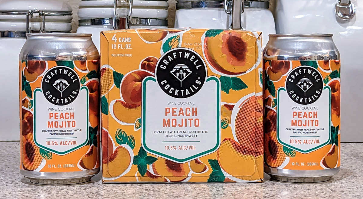 Received: Peach Mojito canned cocktail from Craftwell Cocktails