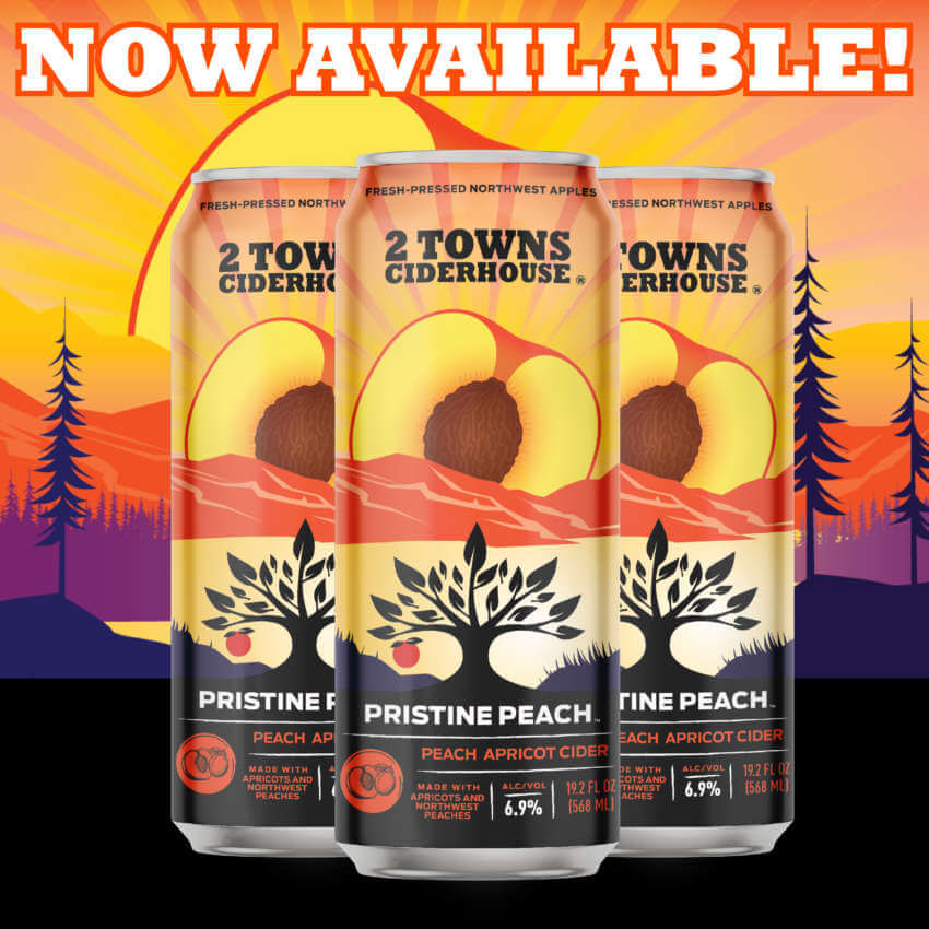 New peach cider from 2 Towns Ciderhouse — Pristine Peach