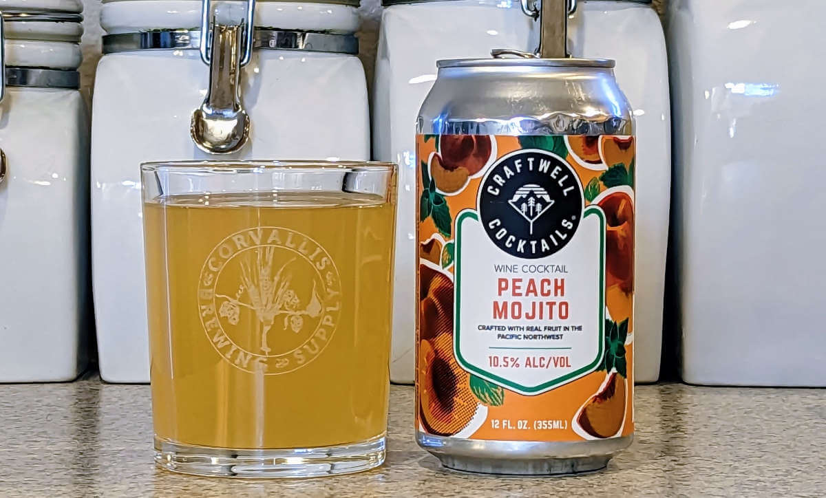 Craftwell Cocktails: Peach Mojito, apple wine-based canned cocktail