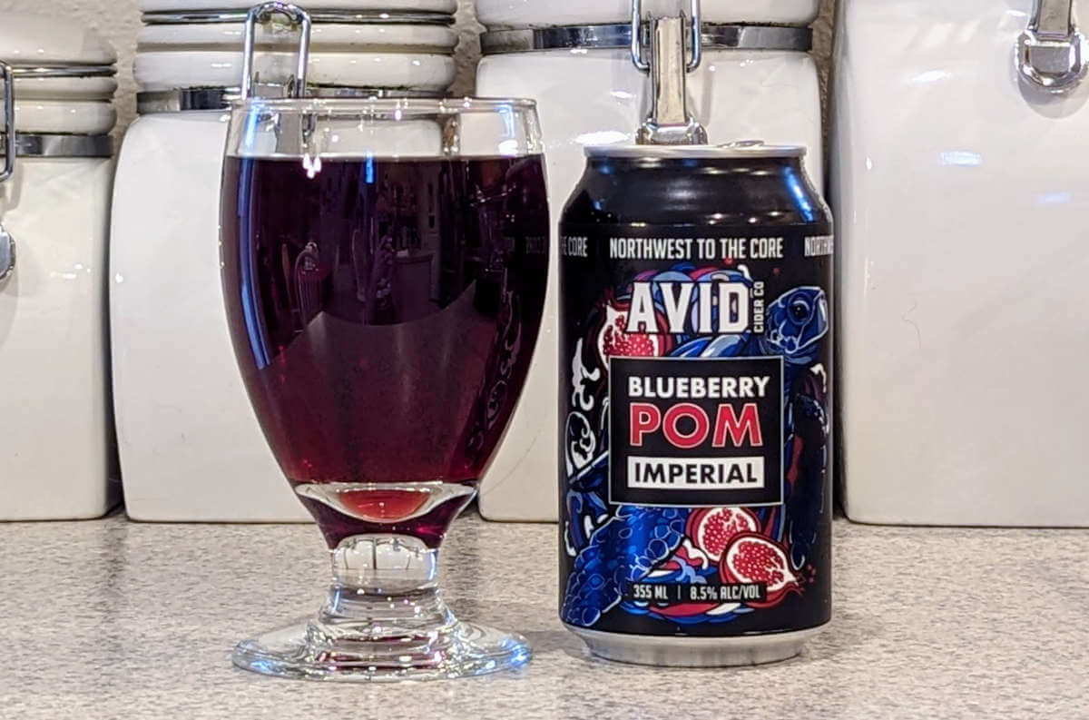 Avid Cider: Blueberry Pom Imperial Cider (review)