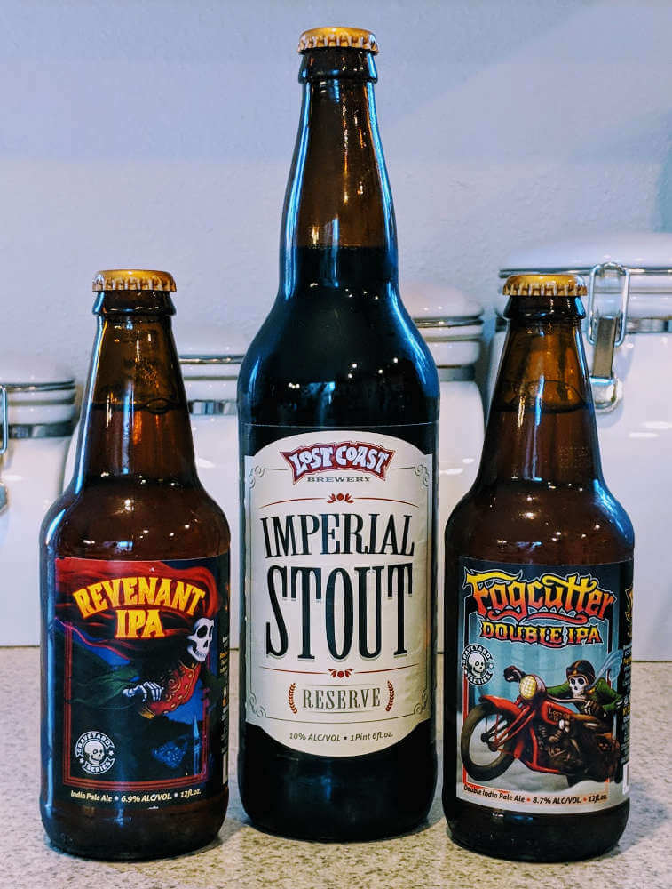 Received: 3 beers from Lost Coast Brewery