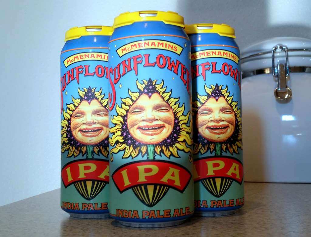 Received: Cans of McMenamins Sunflower IPA
